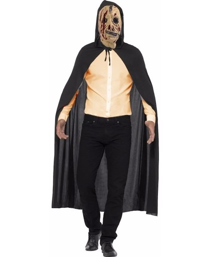 Halloween - Halloween cape met zombie rits masker - horror verkleedset