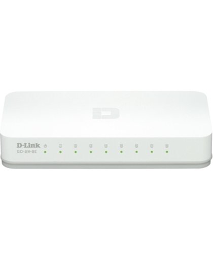 D-Link GO-SW-8E Onbeheerde netwerkswitch Fast Ethernet (10/100) Wit netwerk-switch