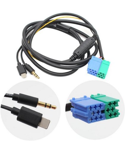 Music interface kabel adapter voor Porsche Becker CD-speler met Lightning aansluiting en AUX / HaverCo