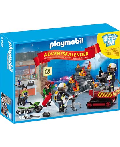 Playmobil Adventskalender "Brandweer" met kaartspel - 5495