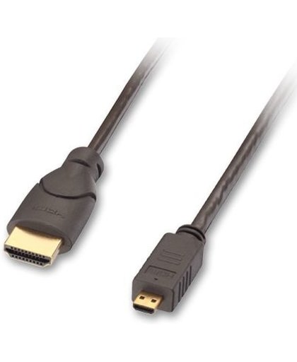 Lindy 2m HDMI/micro HDMI 2m HDMI Micro-HDMI Zwart, Goud HDMI kabel