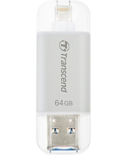 Transcend JetFlash JetDrive Go 300 64GB USB 3.0 (3.1 Gen 1) USB-Type-A-aansluiting Zilver USB flash drive