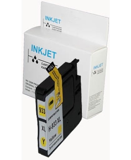 Toners-kopen.nl HP-933XL CN056AE geel  alternatief - compatible inkt cartridge voor Hp 933Xl geel Officejet 6600  wit Label