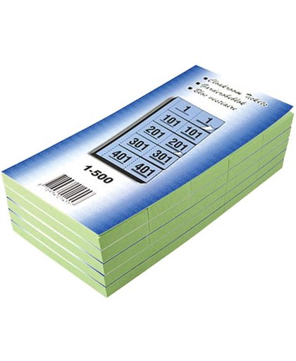 19x Garderobeblokken nummers van 1 t.e.m. 500, groen