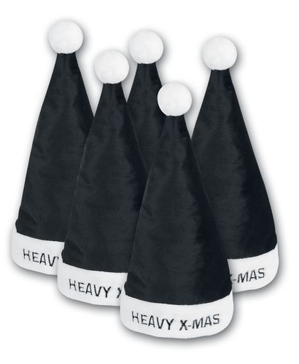 Heavy X-Mas Set van 5 Santa Hat zwart-wit