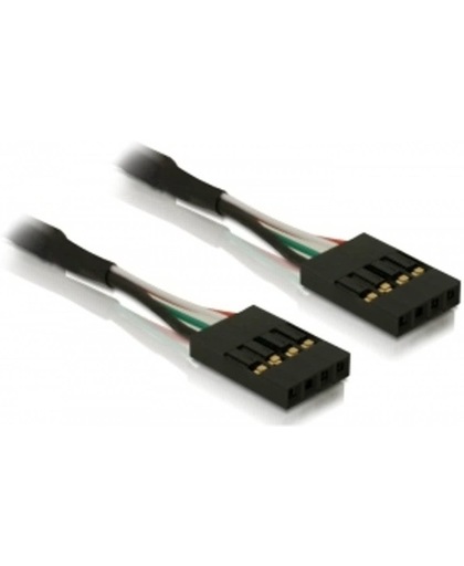 DeLOCK Cable pinheader F/F 4-Pin Zwart kabeladapter/verloopstukje