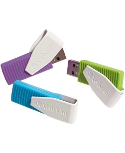 Verbatim Store'n'Go Swivel 8GB USB 2.0 Capacity Blauw, Groen, Violet, Wit USB flash drive