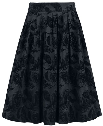 Voodoo Vixen Andrea Flocked Feather Skirt Rok zwart