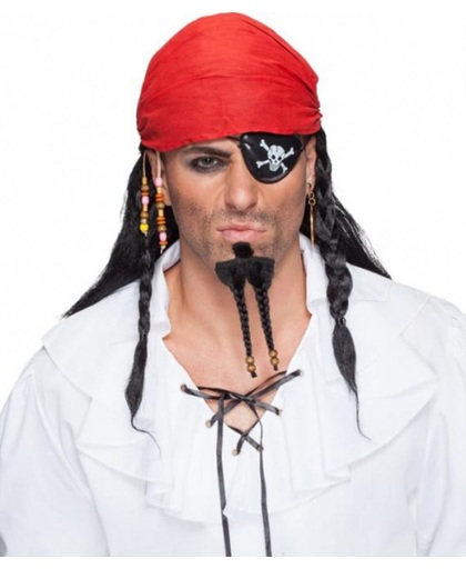 Piraten pruik met bandana