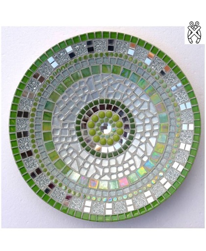 Mozaiek pakket Schaal Twinkle zilver-groen