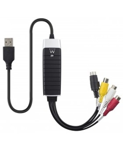 Ewent EW3706 USB 2.0 S-Video/Composite AV Zwart, Grijs, Rood, Wit, Geel kabeladapter/verloopstukje