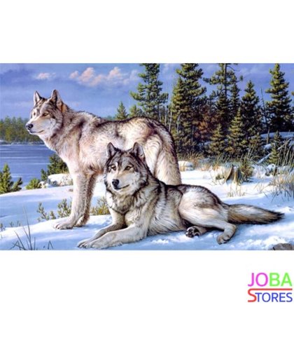 Diamond Painting "JobaStores®" Wolven Stel - volledig - 40x30cm