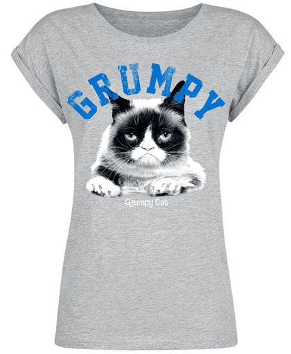 Grumpy Cat Grumpy Girls shirt grijs gemêleerd