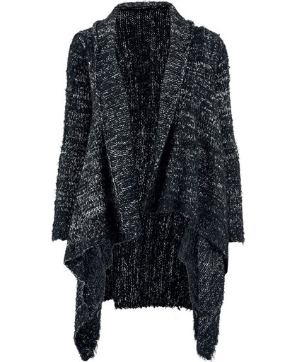 Urban Classics Ladies Knit Feather Cardigan Damesvest zwart-wit