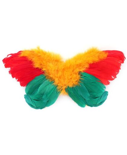 Engelen vleugels rood/geel/groen volwassenen 68 x 50 cm