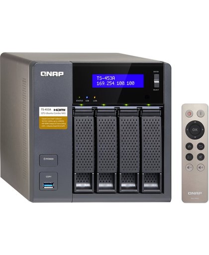 QNAP TS-453A Ethernet LAN Toren Zwart NAS