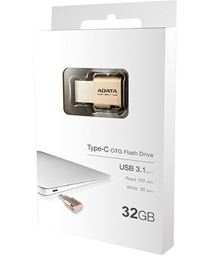 ADATA UC350 32GB 32GB USB 3.0 (3.1 Gen 1) USB-Type-A-aansluiting USB Type-C-connector Goud USB flash drive