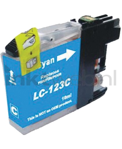 Merkloos - Inktcartridge / Alternatief voor de Brother LC-123C / Cyaan