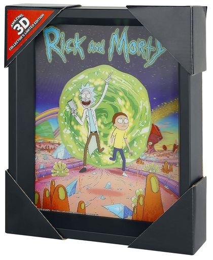 Rick And Morty Portal 3D poster meerkleurig