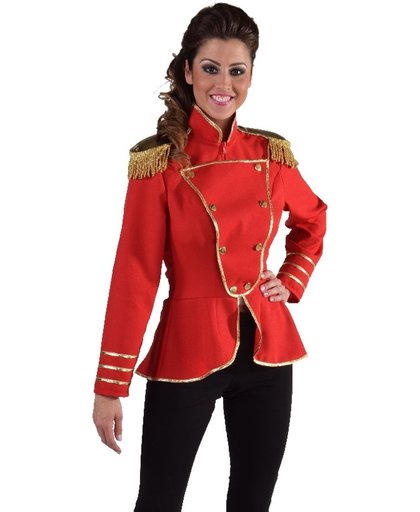 Rood Uniform jasje met gouden epauletten - Circusdirecteur kostuum dames maat 42/44