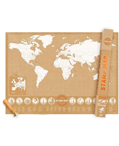 Wereldkaart met stempels - Stamp Map