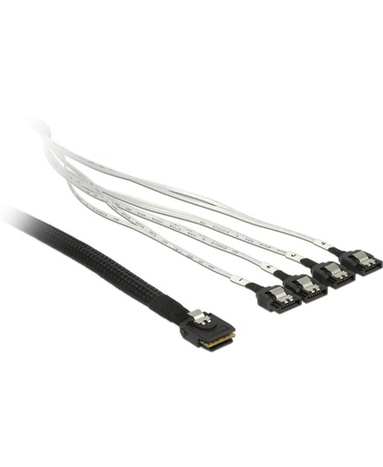 DeLOCK Cable mini SAS 36pin <gt/> 4x SATA metal (SFF 8087 <gt/> 4x SATA) 50cm 0.5m SATA-kabel