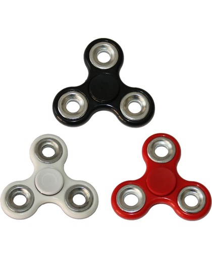 Set van drie Fidget Spinners Zwart Wit Rood