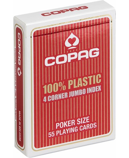 Plastic speelkaarten Rood 4 hoeken - Copag