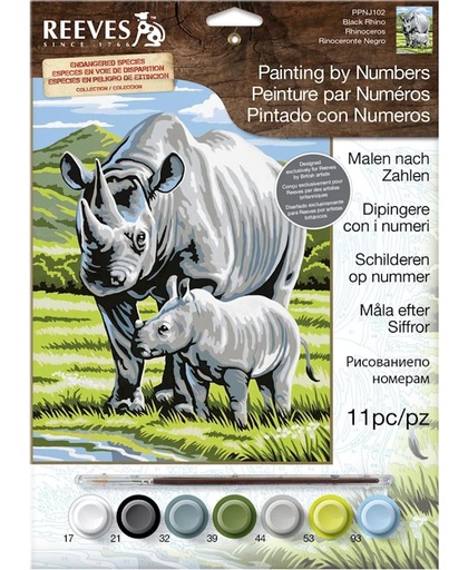 Schilderen op nummer - black rhino