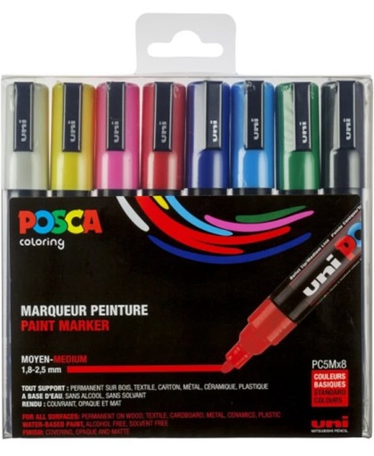 Uni Posca Stiften Standard Colors PC5M 2.5 mm lijn