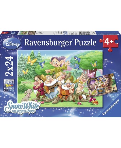 Ravensburger Disney Princess. 7 Dwergen- Twee puzzels van 24 stukjes - kinderpuzzel