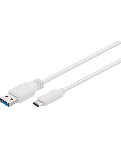 Goobay 67185 0.5m USB A USB C Mannelijk Mannelijk Wit USB-kabel