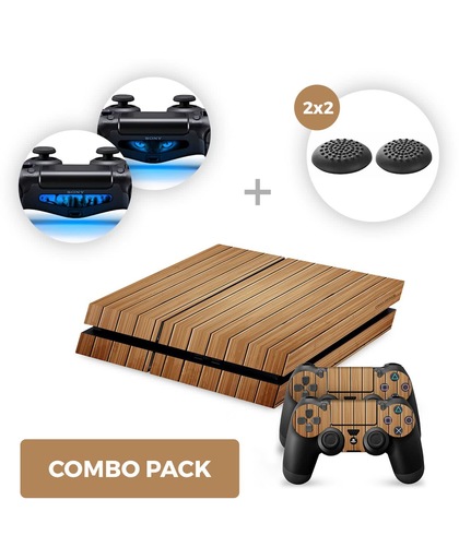 Wood Brown Skins Pakket - PS4 PlayStation Stickers