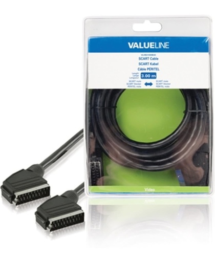 Valueline SCART, 3m 3m SCART (21-pin) SCART (21-pin) Zwart SCART-kabel