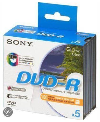 Sony 5 x DVD-R, 1.4 GB 1.4GB DVD-R 5stuk(s)
