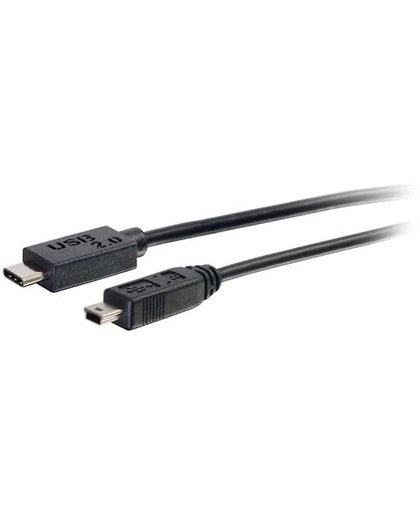 C2G USB 2.0, C - Mini B, 1m 1m USB C Mini-USB B Mannelijk Mannelijk Zwart USB-kabel