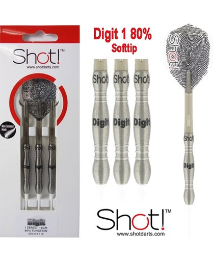 Shot! Digit-1 90% 20 gram Softtip Dartpijlen