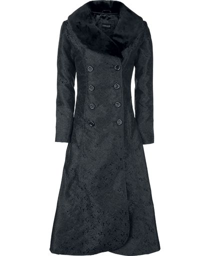 Gothicana by EMP Dark Blood Brocade Coat Girls lange jas zwart
