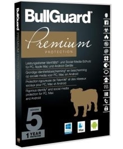 Bullguard Premium Protection - MDL Softbox 1 Jaar - 5 Gebruikers