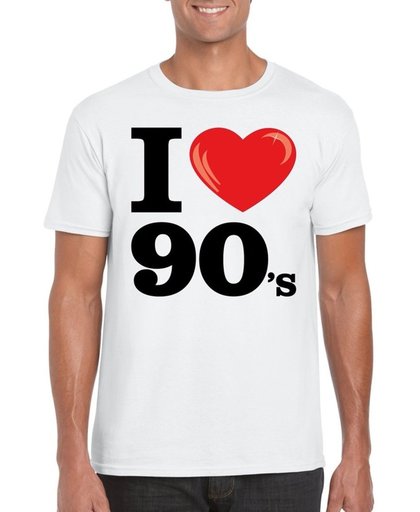 I love 90's t-shirt wit heren - nineties kleding S