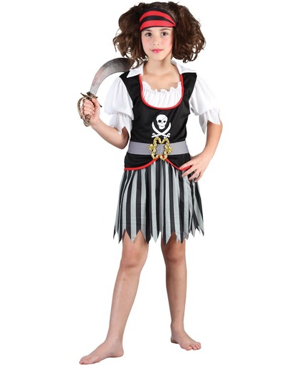 Piraten kostuum voor meiden - Verkleedkleding - Maat 122/134