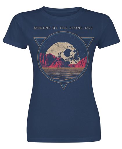 Queens Of The Stone Age Planet Skull Girls shirt navy