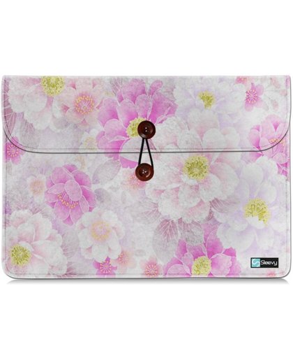 Sleevy 13,3" vilt laptophoes roze bloemen