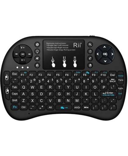 Rii Mini Wireless Keyboard i8+ RF Draadloos QWERTY Engels Zwart