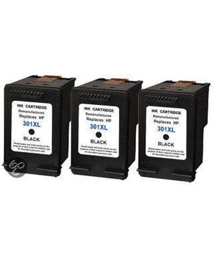 Merkloos – Inktcartridge / Alternatief voor de HP 301 XL inktcartridge CH561EE zwart 20 ml 3 stuks Cartridge