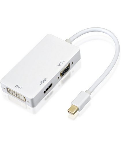 Mini Display Poort naar DVI / VGA / Mini HDMI adapter voor oa Macbook Pro (Wit) HaverCo
