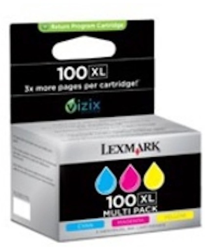 Lexmark 3 x 100XL inktcartridge Cyaan, Magenta, Geel