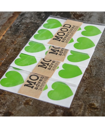 Hart Stickers Groen | Beschrijfbare Stickers | Groene Hartjes Stickers | 96 beschrijfbare stickers | Sticker Pakket Groen