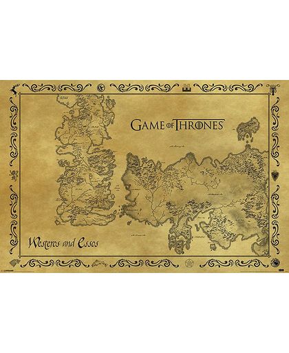 Game of Thrones Antique Map Poster meerkleurig