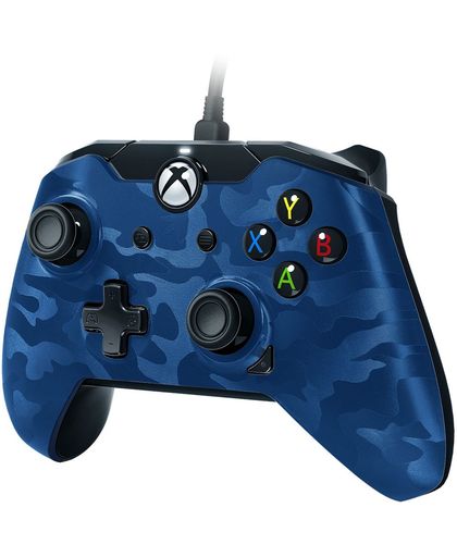 PDP Gaming Controller - Official Licensed - Xbox One + Windows 10 - Blauw Camo